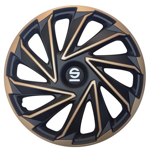 4-Delige Sparco Wieldoppen  Varese 14-inch goud/zwart, Auto diversen, Wieldoppen, Verzenden