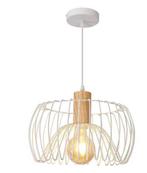 Retro Hanglamp Hout en Metaal – Scandinavisch Design E27, Huis en Inrichting, Lampen | Hanglampen, Verzenden, Nieuw