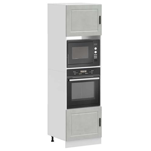 vidaXL Ovenkasten 2 st Porto bewerkt hout betongrijs, Huis en Inrichting, Keuken | Keukenelementen, Grijs, Nieuw, Verzenden