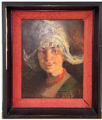 Truus Claes (1890-1954) - Portret van een Zeeuws meisje., Antiek en Kunst