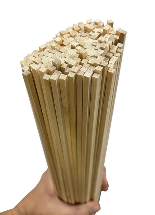 Set van 200 houten stokjes (vierkant, 4,0x4,0 mm, 38 cm len, Doe-het-zelf en Verbouw, Gereedschap | Handgereedschap, Nieuw, Ophalen of Verzenden