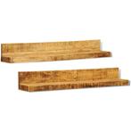 vidaXL Wandschappen 2 st massief hout, Huis en Inrichting, Woonaccessoires | Wandplanken en Boekenplanken, Verzenden, Nieuw