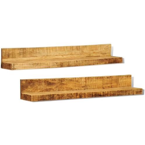 vidaXL Wandschappen 2 st massief hout, Huis en Inrichting, Woonaccessoires | Wandplanken en Boekenplanken, Nieuw, Verzenden