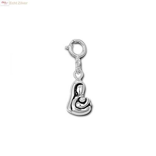 Zilveren moeder kind charm bedeltje hanger, Sieraden, Tassen en Uiterlijk, Bedels, Nieuw, Verzenden