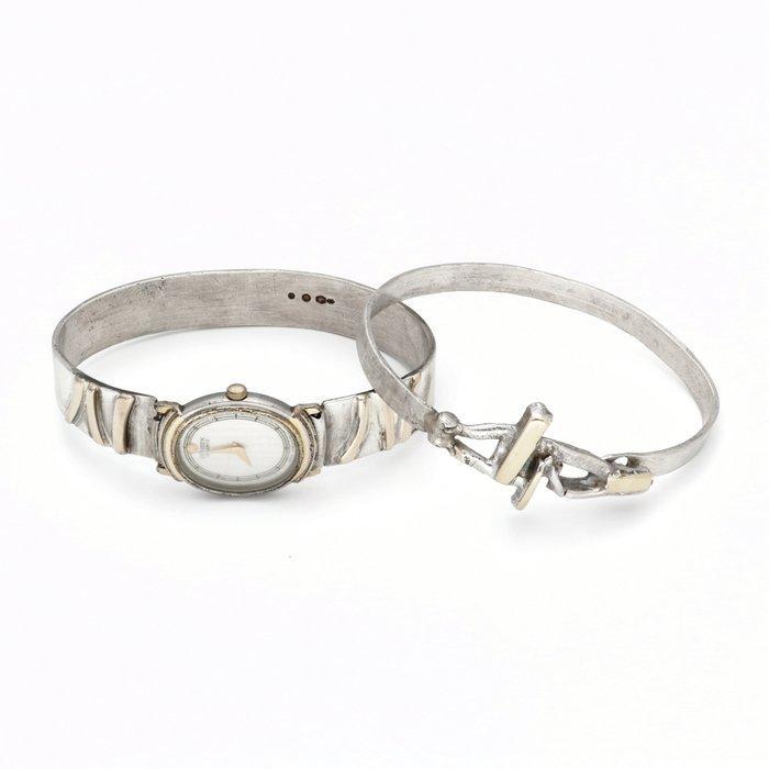 Zonder Minimumprijs - 2-delige sieradenset Zilver, 14 karaat, Sieraden, Tassen en Uiterlijk, Antieke sieraden