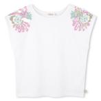 Tshirt met lovertjes op de schouders  Billieblush Maat 116, Kinderen en Baby's, Ophalen of Verzenden, Nieuw, Shirt of Longsleeve
