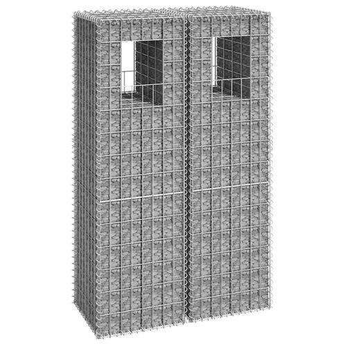 vidaXL Schanskorf palen 2 st 40x40x140 cm ijzer, Tuin en Terras, Palen, Balken en Planken, Nieuw, Verzenden