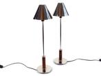 SCE - Lamp (2) - verchroomd metaal, walnoot hout, Antiek en Kunst, Curiosa en Brocante