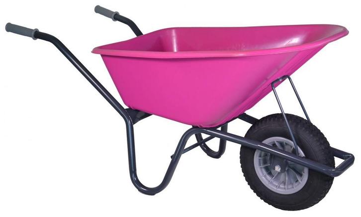 Klus-, Tuinkruiwagen - Gem. gel. - 100L - Gecoat - Fuchsia, Tuin en Terras, Kruiwagens, Nieuw, Eenwielig, Handmatig, Verzenden