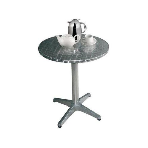 RVS tafel - Aluminium voet - Rond - 80 cm - U426, Zakelijke goederen, Horeca | Meubilair en Inrichting, Nieuw in verpakking, Verzenden