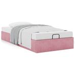 vidaXL Bedframe zonder matras 100x200 cm fluweel roze, Huis en Inrichting, 100 cm, Eenpersoons, Verzenden, Nieuw