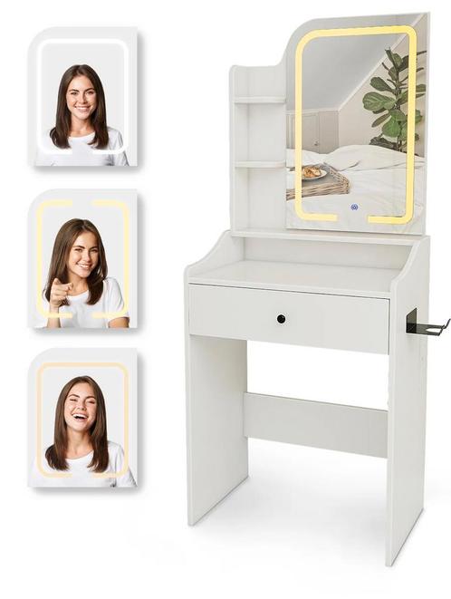Kaptafel met Spiegel en LED verlichting - 62x39x149.5cm -, Huis en Inrichting, Tafels | Kaptafels