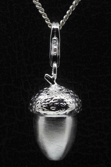 Zilveren Eikel zilver hanger en/of bedel, Sieraden, Tassen en Uiterlijk, Bedels, Verzenden