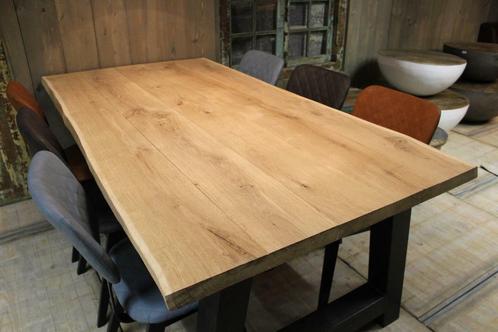 Eikenhouten boomstam blad, tafelbladen, tafelblad eiken hout, Huis en Inrichting, Tafels | Eettafels, Nieuw, 50 tot 100 cm, Eikenhout