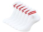 6 paar Quarter Sneakersokken - SQOTTON® - Wit-Rood Gestreept, Kleding | Heren, Verzenden, Nieuw