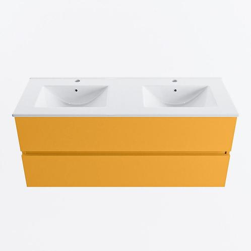 MONDIAZ VICA 120cm badmeubel onderkast Ocher 2 lades., Doe-het-zelf en Verbouw, Sanitair, Bad, Nieuw, Ophalen of Verzenden