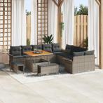 vidaXL 13-delige Tuinbankenset met kussens poly rattan, Verzenden, Nieuw, Rotan