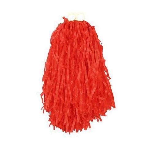 1x Stuks cheerball/pompom rood met ringgreep 28 cm  - Chee.., Hobby en Vrije tijd, Feestartikelen, Verzenden