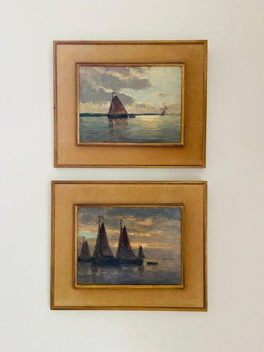 Romain Steppe (1859-1927) - Langs de oevers van de Schelde, Antiek en Kunst, Kunst | Schilderijen | Klassiek