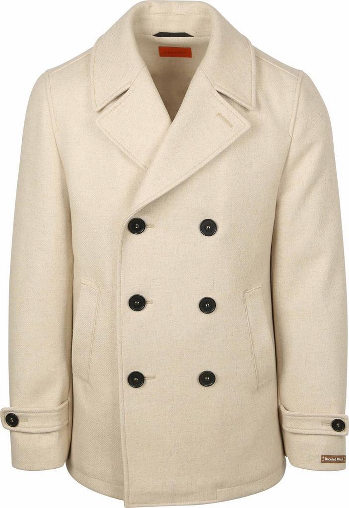 Suitable Coat Caban Wol Blend Ecru maat 52 Heren, Kleding | Heren, Jassen | Winter, Beige, Nieuw, Maat 52/54 (L), Verzenden