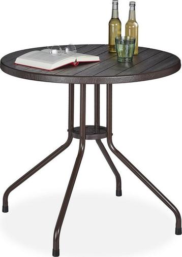 tuintafel houtlook - 75 x 80 cm - balkontafel - kunststof beschikbaar voor biedingen