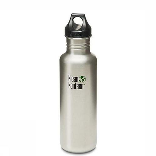 Klean Kanteen Classic Loop 0,8L Brushed Stainless Steel fles, Caravans en Kamperen, Kampeeraccessoires, Nieuw