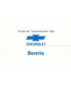 1991 CHEVROLET BERETTA INSTRUCTIEBOEKJE FRANS (CAN)