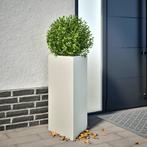 vidaXL Plantenbakken 2 st driehoek 40x34,5x70 cm staal wit, Tuin en Terras, Bloembakken en Plantenbakken, Verzenden, Nieuw, Metaal