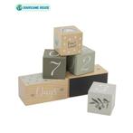 Houten mijlpaal blokken in olijfgroen – Leg de groei van.., Ophalen of Verzenden, Nieuw