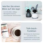 Alecto SMARTBABY10 - Wifi babyfoon met camera, wit/grijs, Verzenden, Zo goed als nieuw