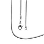 Witgouden slangen schakel ketting | 43 cm (subtiele ketting), Sieraden, Tassen en Uiterlijk, Kettingen, Ophalen of Verzenden, Gebruikt