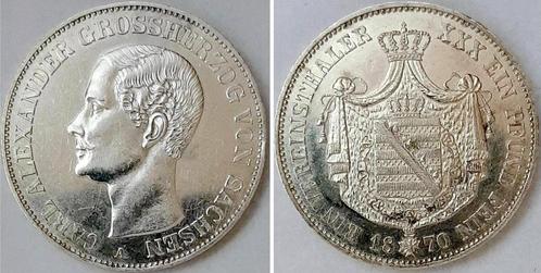Duitsland Thaler Vereinstaler, daalder 1870 Sachsen Weima..., Postzegels en Munten, Munten | Europa | Niet-Euromunten, Verzenden