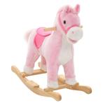 vidaXL Hobbeldier paard 65x32x58 cm pluche roze, Verzenden, Nieuw
