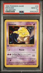 Drowzee (BS 49) 1st edition Shadowless PSA 10, Ophalen of Verzenden, Nieuw