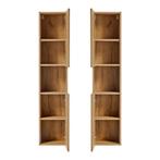 Kolomkast Newport 140x30x25 cm eikenkleurig en zwart [en.cas, Verzenden, Nieuw