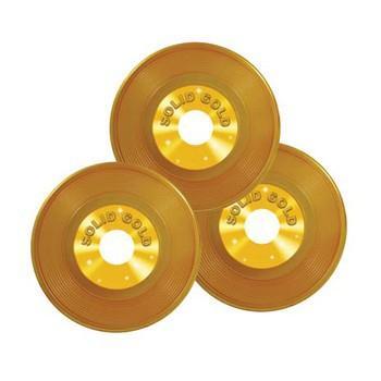 Goudkleurige LP decoratie 23 cm - Disco feest, Hobby en Vrije tijd, Feestartikelen, Verzenden