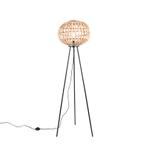 Landelijke vloerlamp bamboe - Canna, Huis en Inrichting, Lampen | Vloerlampen, Nieuw, Landelijk / Rustiek, 100 tot 150 cm