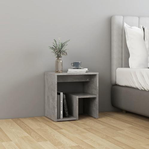 vidaXL Nachtkastje 40x30x40 cm bewerkt hout betongrijs, Huis en Inrichting, Slaapkamer | Nachtkastjes, Nieuw, Minder dan 45 cm