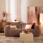 50% Korting: 2,5-zits bank Maine bouclé stof rood/roze, Huis en Inrichting, Banken | Bankstellen, Ophalen, Zo goed als nieuw, Retro, Vintage