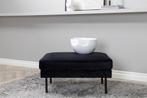 Ottoman - Liljana - Zwart - Fluweel - Jörn, Verzenden, Nieuw
