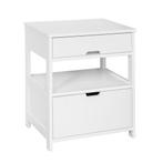 2dekans | SoBuy Bijzetkastje Met 2 Laden En 2 Planken - Wit, Huis en Inrichting, Ophalen of Verzenden, Zo goed als nieuw
