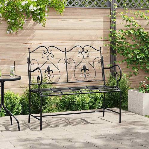 vidaXL Tuinbank Zwart 104 x 54 x 93cm Staal, Tuin en Terras, Tuinbanken, Nieuw, Metaal, Verzenden