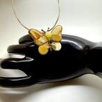 Natuurlijke Baltische Amber vlinder broche/pendant -