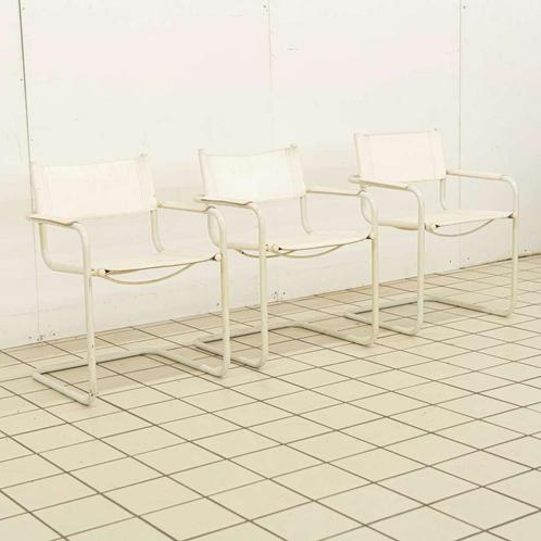 (3) Mart Stam S34 Witte Buisframe Stoelen, Huis en Inrichting, Stoelen, Ophalen of Verzenden