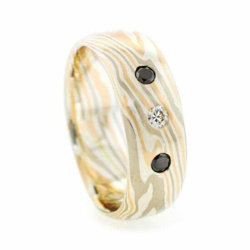 Trouwring Mokume Gane van Jaume Labro uitvoering Antares, Sieraden, Tassen en Uiterlijk, Ringen, Verzenden
