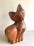 sculptuur, “ Lief kattenduo “ - 26 cm - Hout