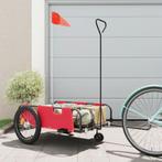 vidaXL Fietstrailer oxford stof en ijzer rood en zwart, Fietsen en Brommers, Verzenden, Nieuw