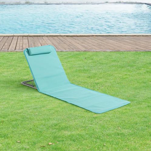 Strandmat Donostia met rugleuning set van 2 turquoise, Tuin en Terras, Ligbedden, Verzenden