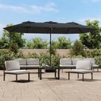vidaXL Parasol dubbel 449x245 cm antracietkleurig, Verzenden, Nieuw, Meer dan 4 meter