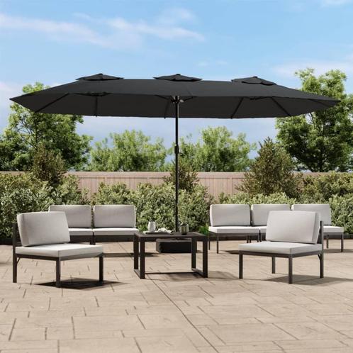 vidaXL Parasol dubbel 449x245 cm antracietkleurig, Tuin en Terras, Parasols, Nieuw, Meer dan 4 meter, Verzenden